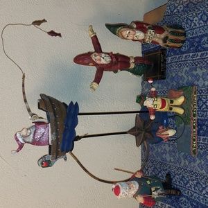 Lot of Fishing Santa Christmas decor